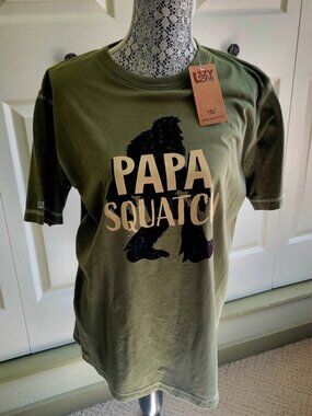 Green LazyOne Men's Papa Squatch Tee With A Graphic Design Of A Sasquatch